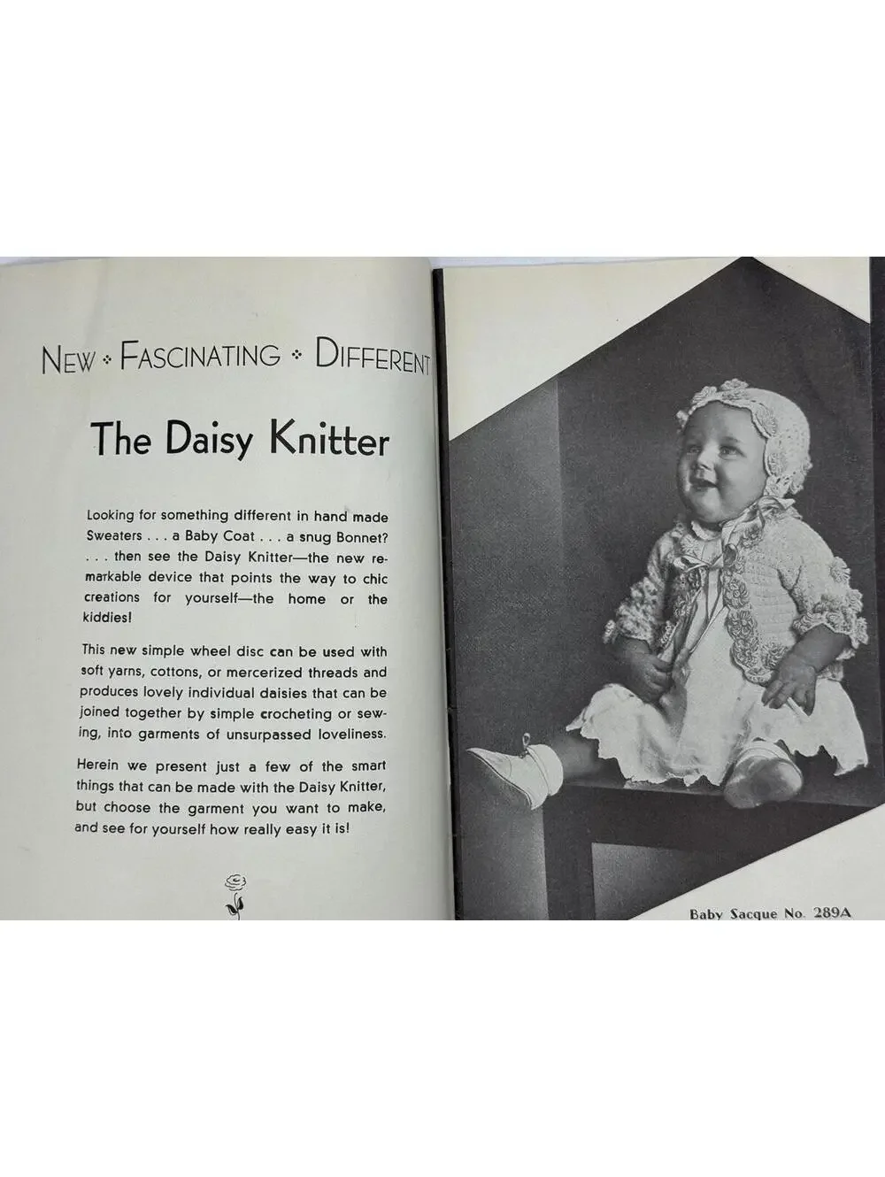 Vintage 1930s Knitting Pattern Booklet, Bucilla Daisy Knitter Creations